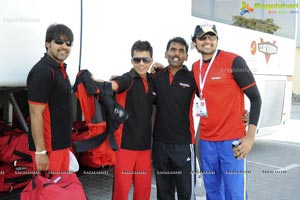 CCL 2 Telugu Warriors Team at Sharjah Cricket Stadium, United Arab Emirates