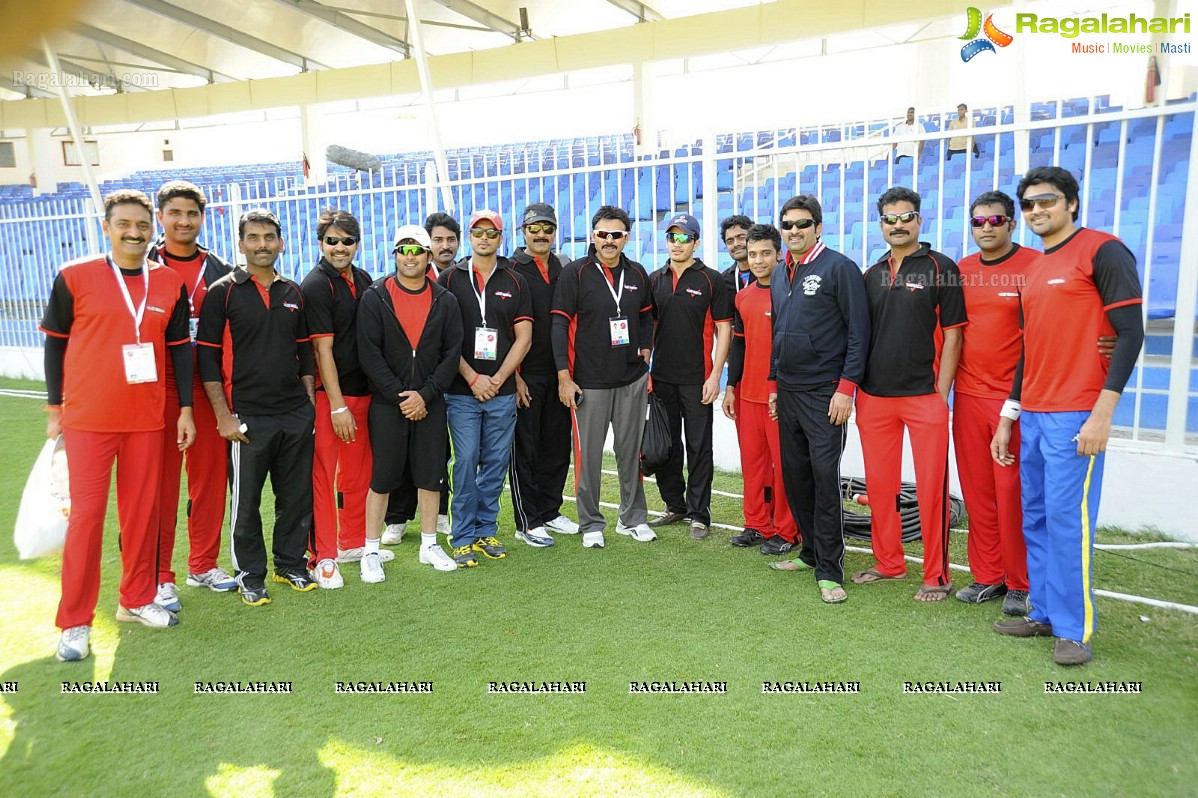 CCL 2 Telugu Warriors Team at Sharjah Cricket Stadium