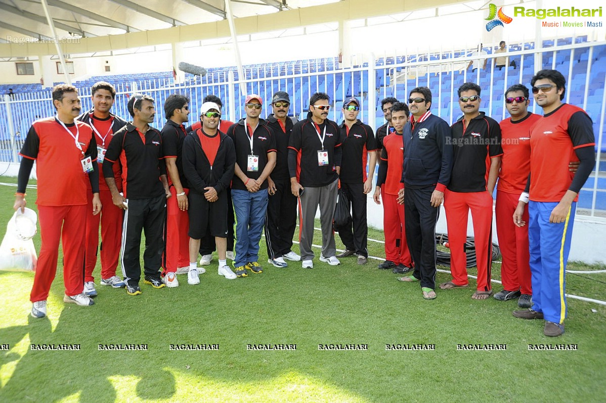 CCL 2 Telugu Warriors Team at Sharjah Cricket Stadium