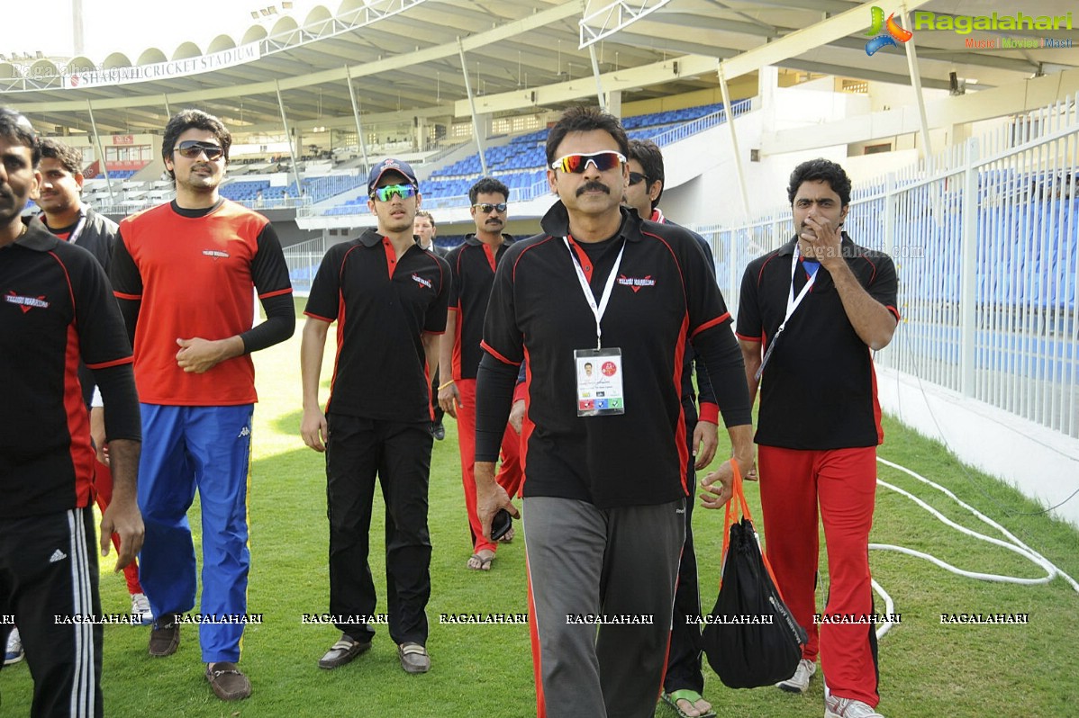 CCL 2 Telugu Warriors Team at Sharjah Cricket Stadium