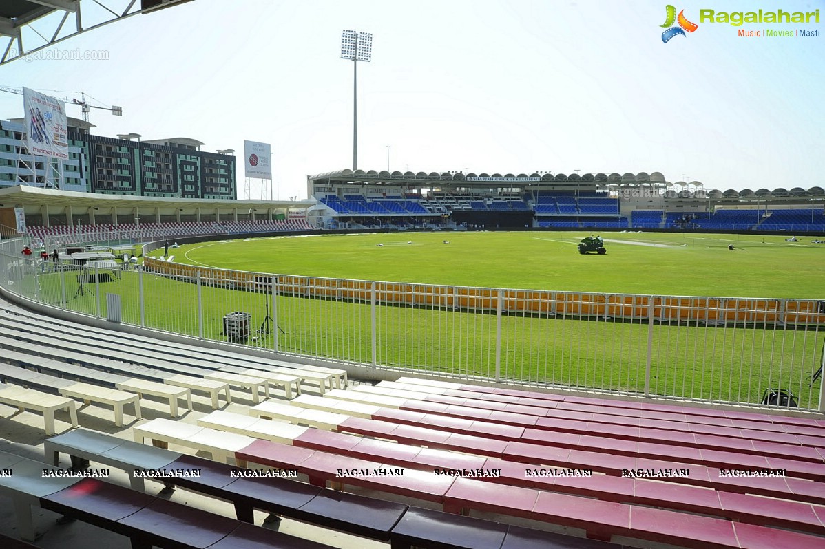 CCL 2 Telugu Warriors Team at Sharjah Cricket Stadium