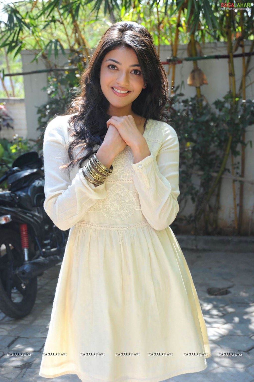 Kajal Aggarwal in White Frock HD Gallery, Images