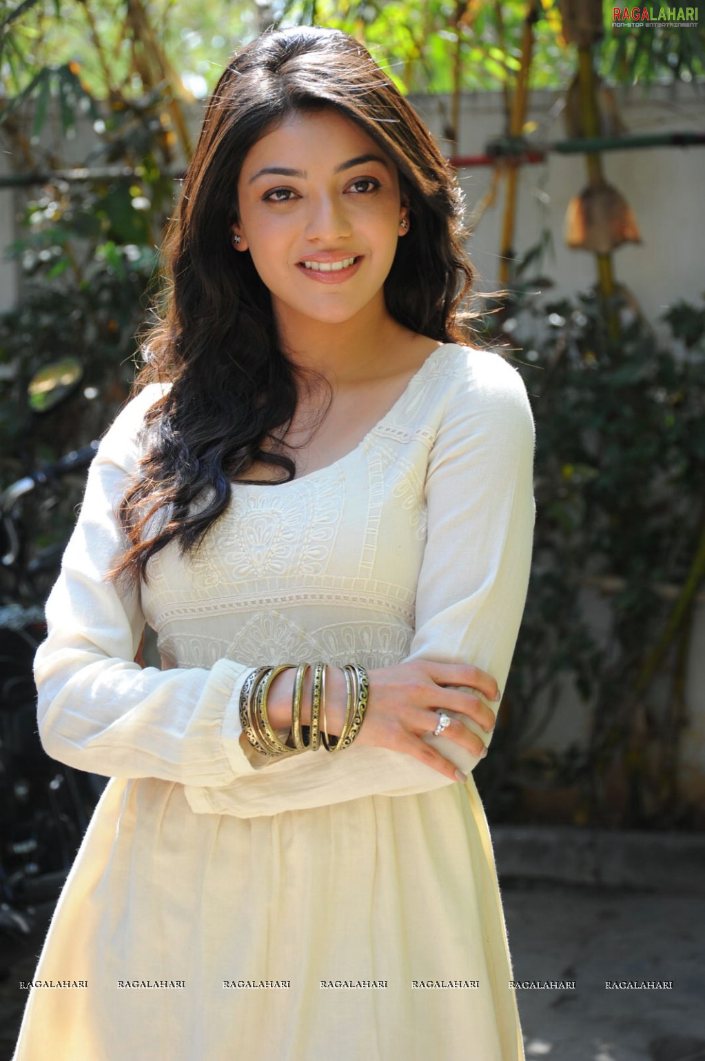 Kajal Aggarwal in White Frock HD Gallery, Images