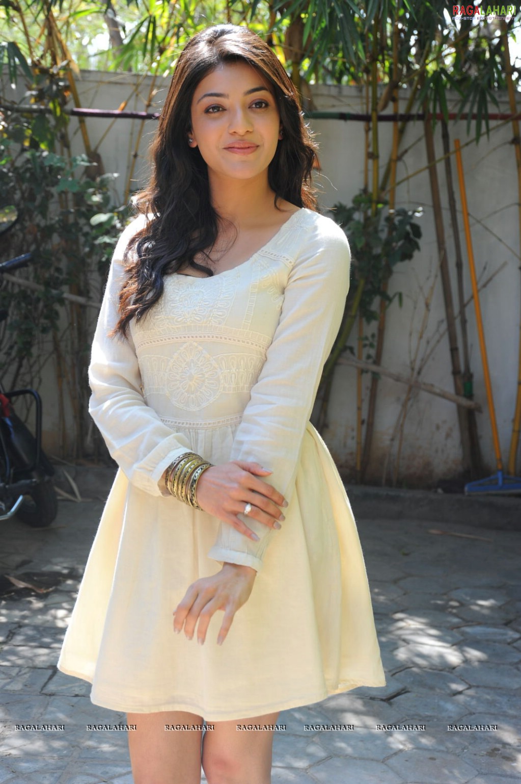 Kajal Aggarwal in White Frock HD Gallery, Images