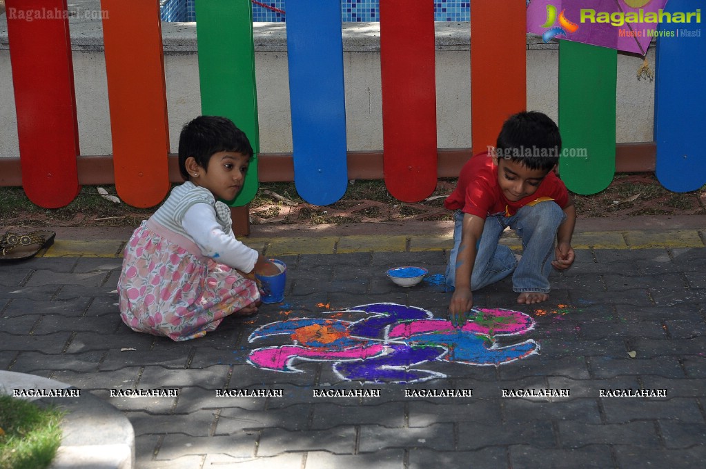 Kite Flying Festival 2013 at Oakridge Play School, Hyderabad