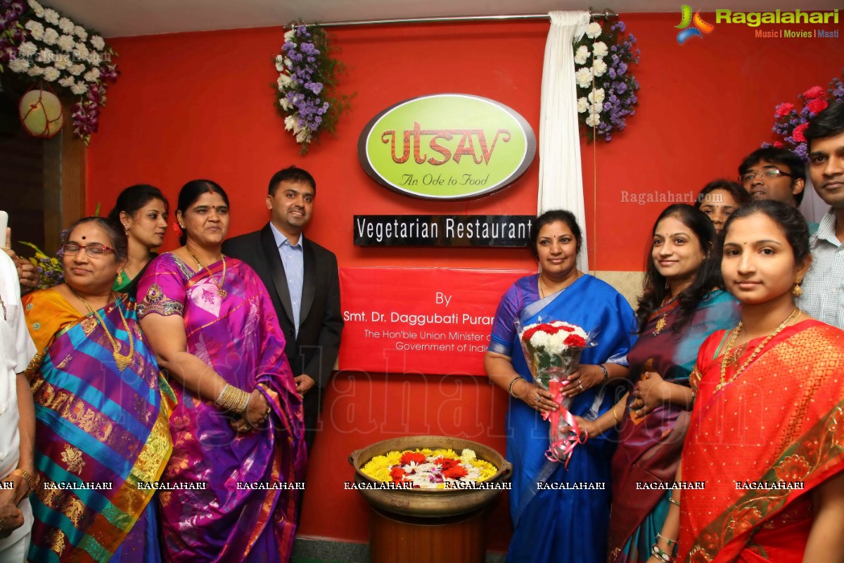 Dr. Purandeswari inaugurates Utsav Vegetarian Restaurant, Hyderabad