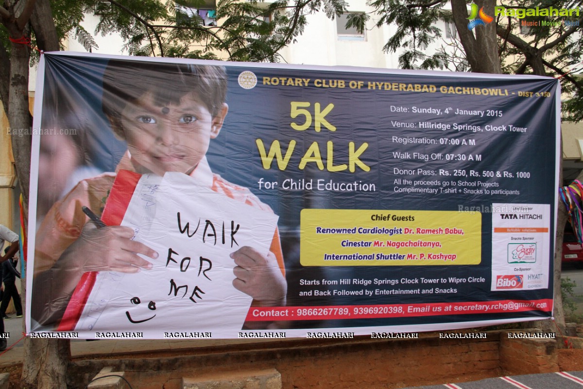 5K Walk for Children Education by Rotary Club of Hyderabad Gachibowli