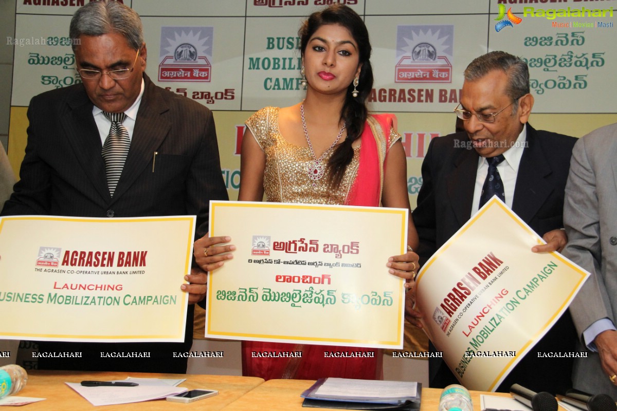 Sai Akshatha launches Mobilization Scheme by Agrasen Bank at Hotel Golconda, Hyderabad