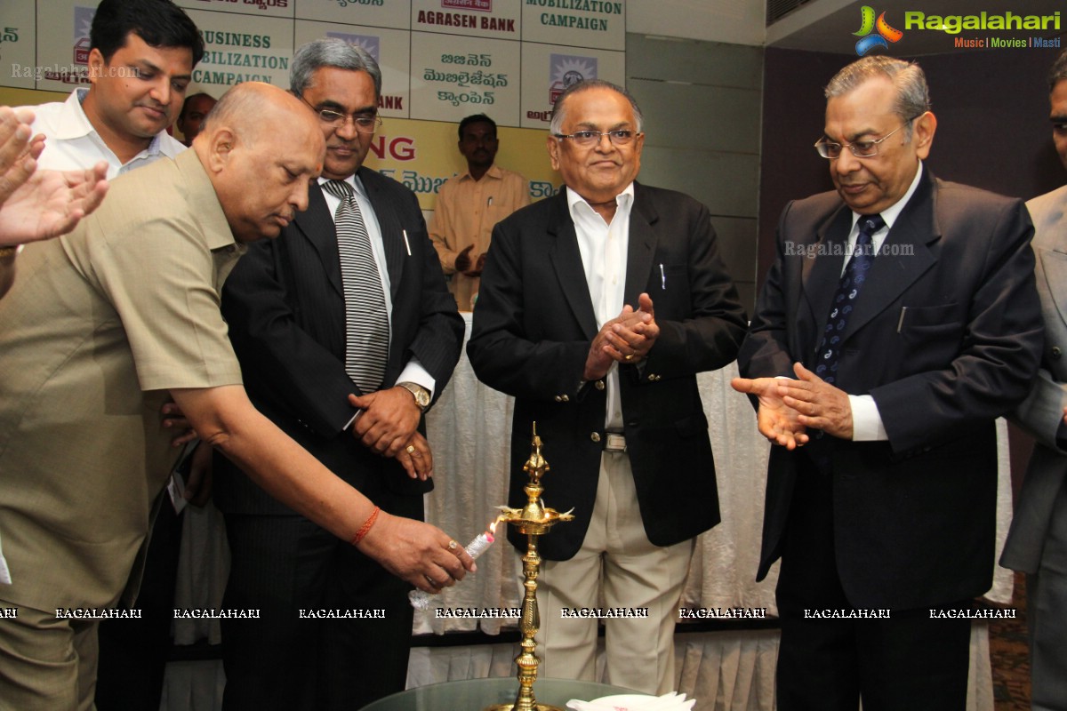 Sai Akshatha launches Mobilization Scheme by Agrasen Bank at Hotel Golconda, Hyderabad