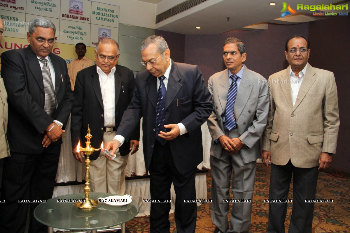 Sai Akshatha launches Mobilization Scheme by Agrasen Bank at Hotel Golconda, Hyderabad