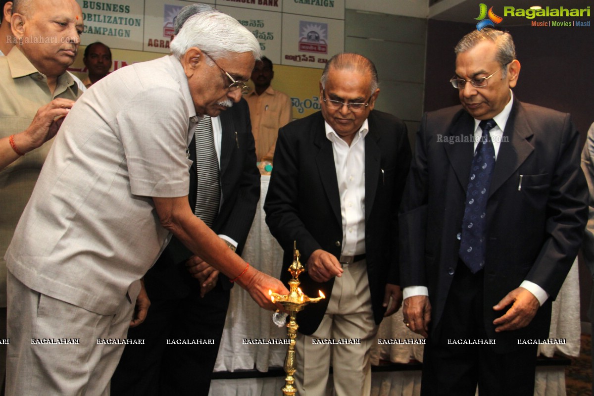 Sai Akshatha launches Mobilization Scheme by Agrasen Bank at Hotel Golconda, Hyderabad