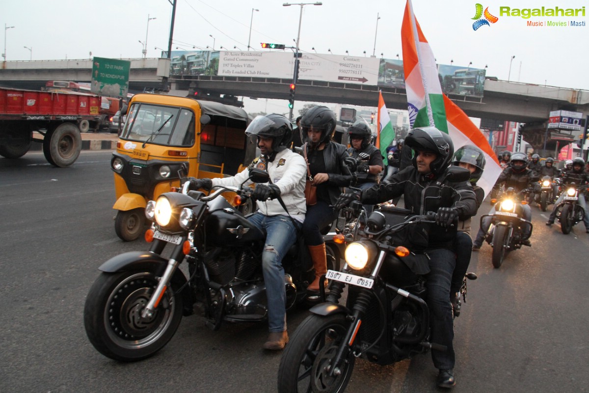 Banjara HOG Harley Riders Republic Day Parade, Hyderabad