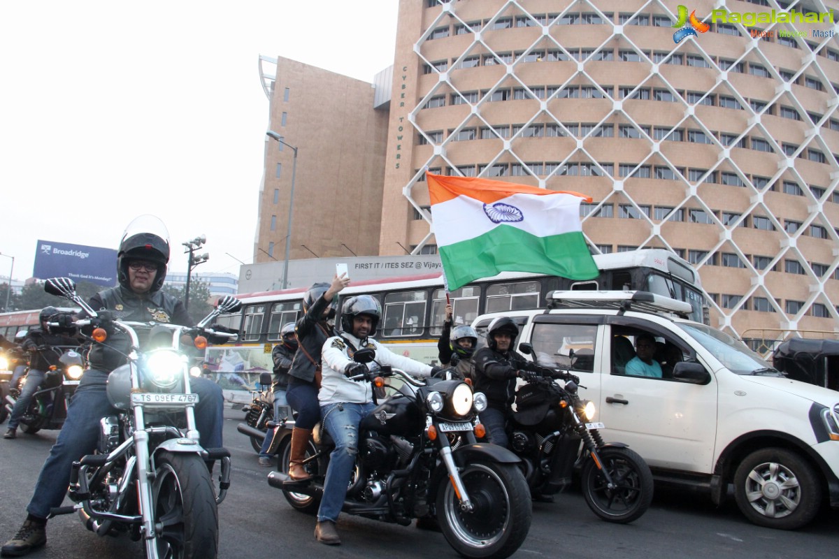 Banjara HOG Harley Riders Republic Day Parade, Hyderabad