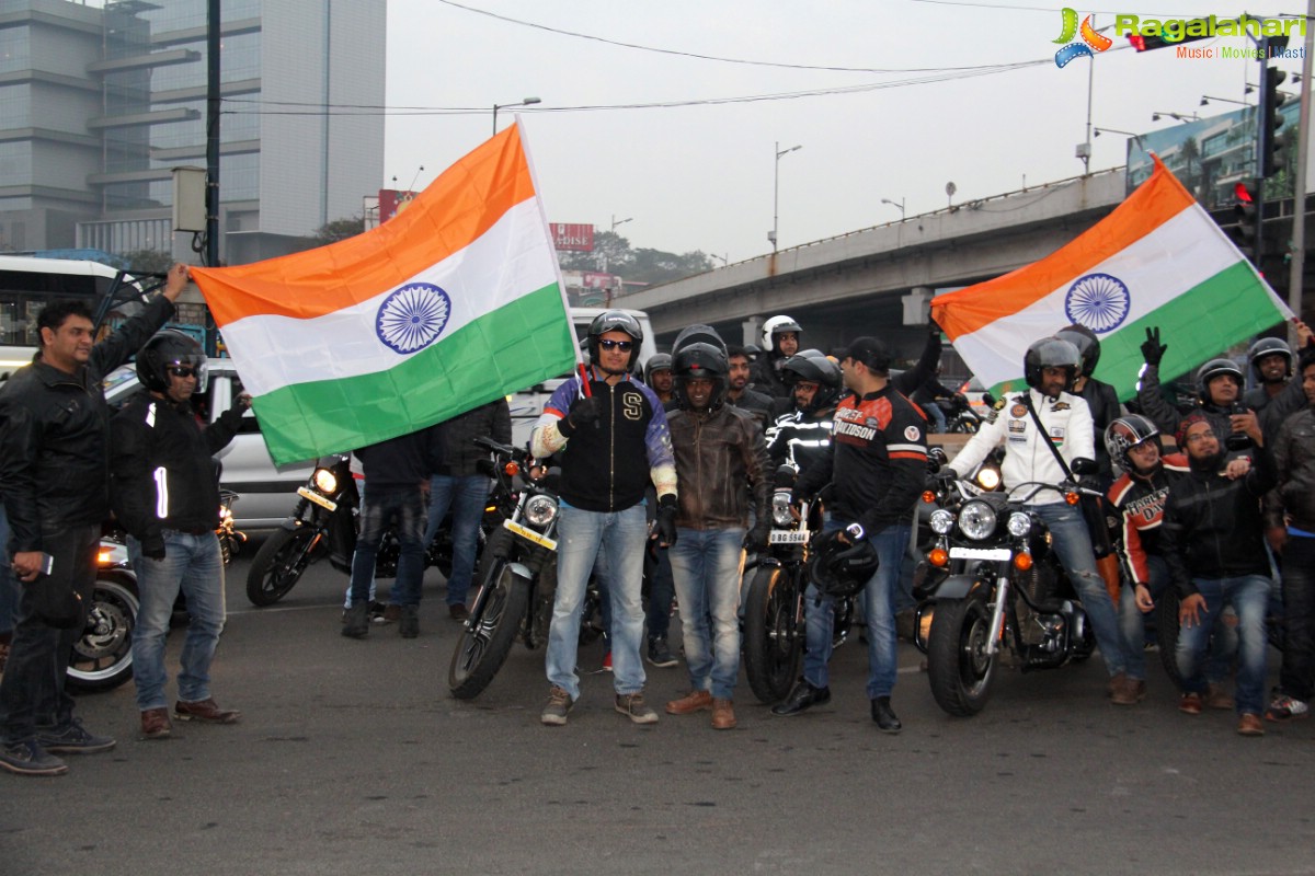 Banjara HOG Harley Riders Republic Day Parade, Hyderabad