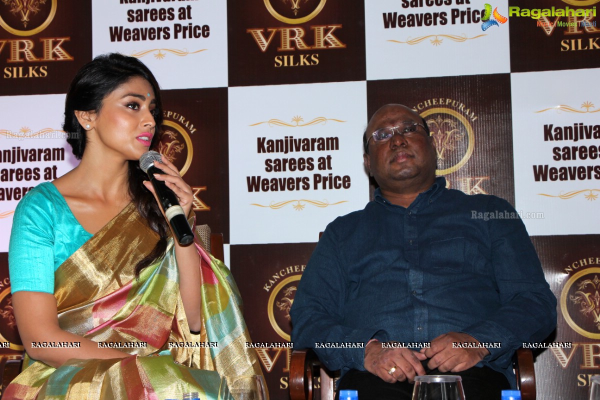 VRK Silks Press Meet with Shriya Saran at Taj Krishna, Hyderabad