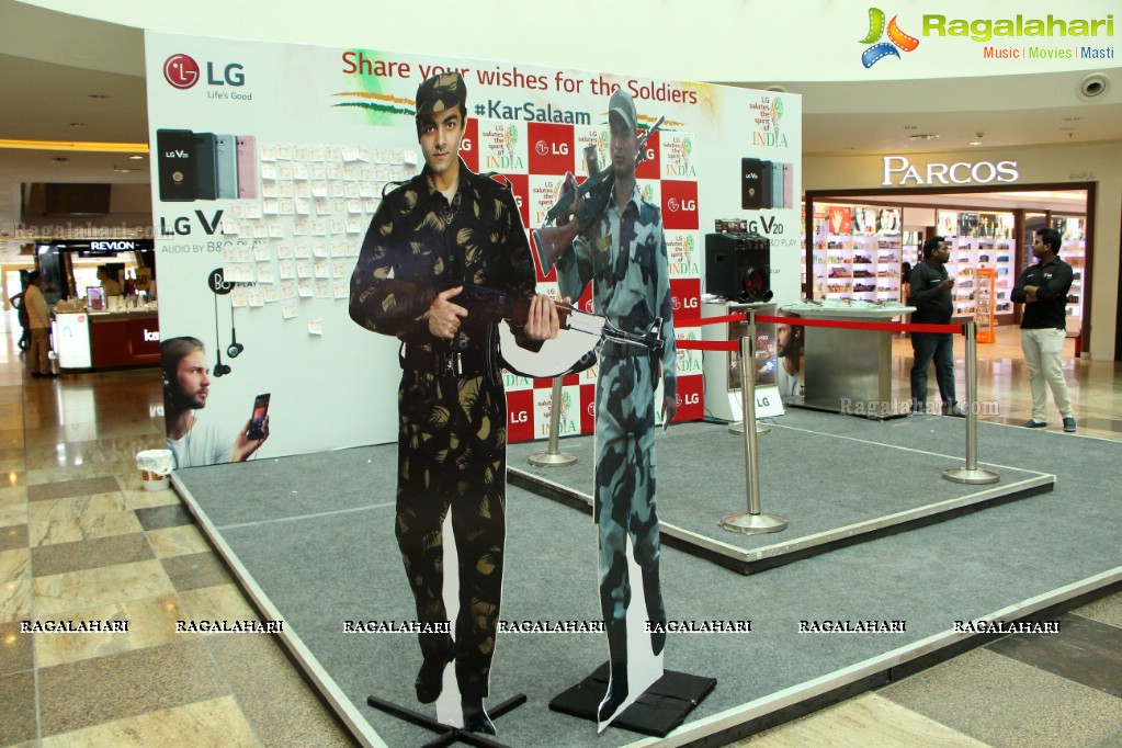 LG Electronics launches KarSalam Initiative - Wishing Indian Soldiers on Republic Day at Forum Sujana Mall, Hyderabad