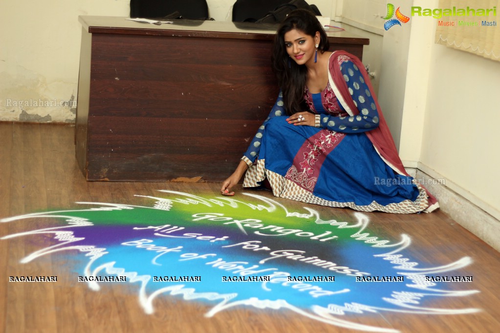 Go Rangoli - Guinness Book of World Record Attempt for Largest Rangoli at Marks Media Center