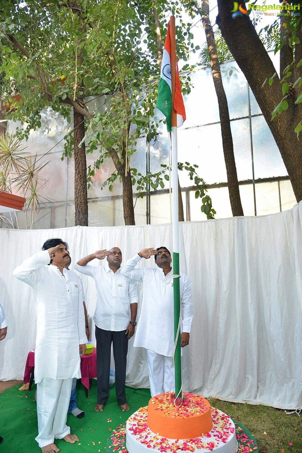 Pawan Kalyan Flag Hoisting at Jana Sena Party Office