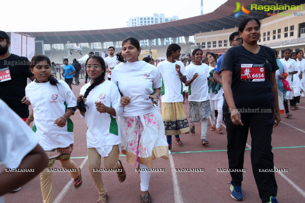 Run For Girl Child by Seva Bharathi at Gachibowli Stadium, Hyderabad