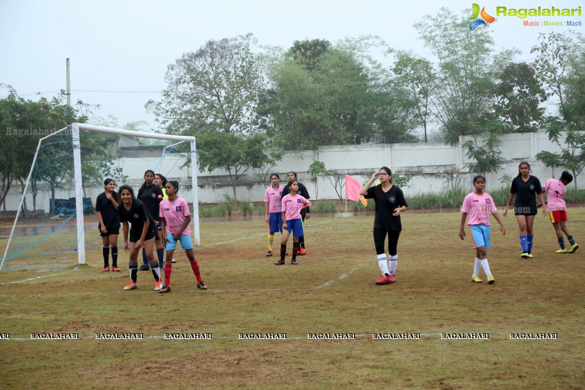 School Football League Girls Final at Birla Open Minds School, Gachibowli, Cyberabad