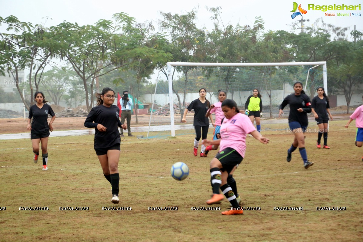 School Football League Girls Final at Birla Open Minds School, Gachibowli, Cyberabad