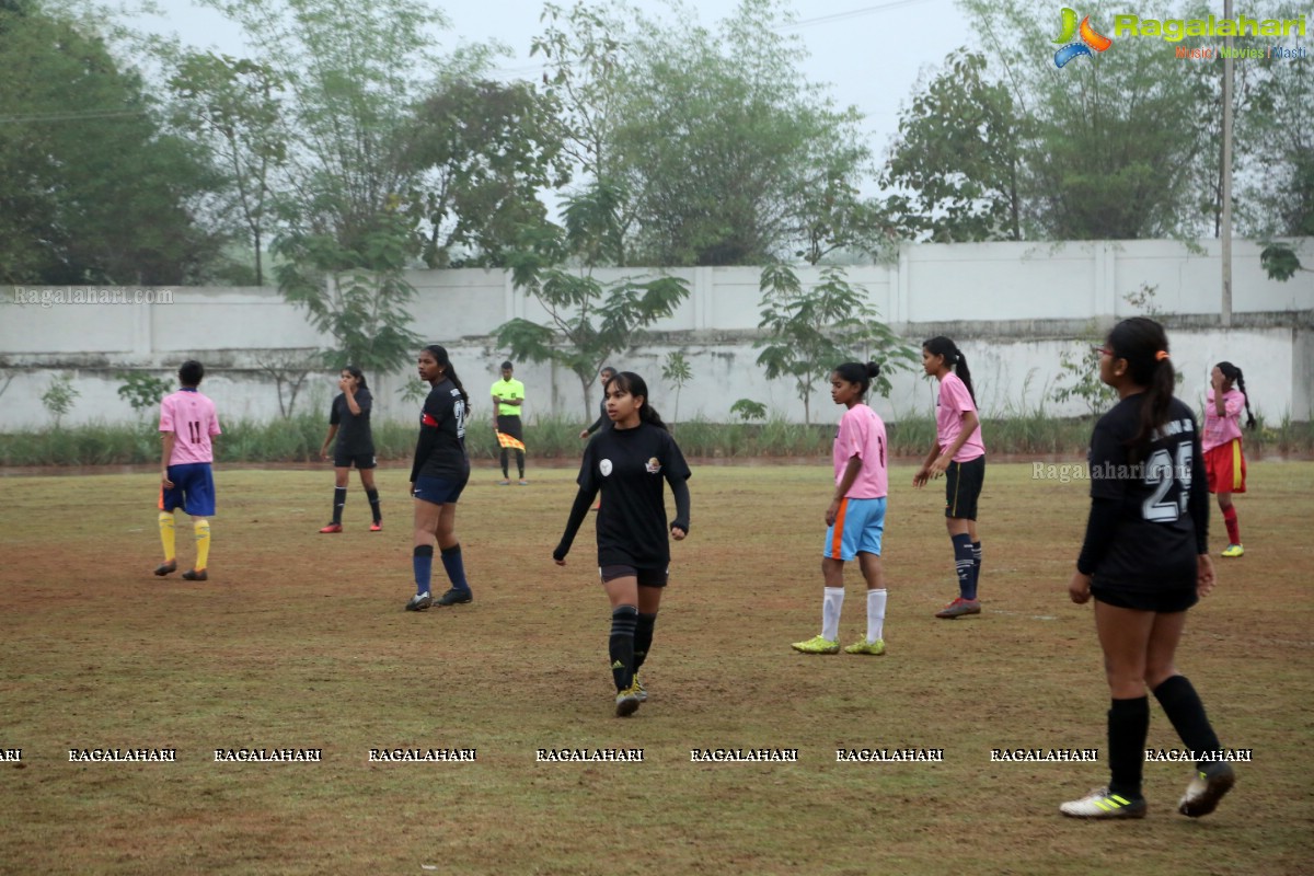 School Football League Girls Final at Birla Open Minds School, Gachibowli, Cyberabad