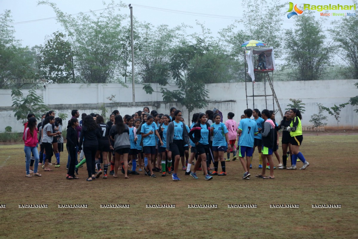 School Football League Girls Final at Birla Open Minds School, Gachibowli, Cyberabad