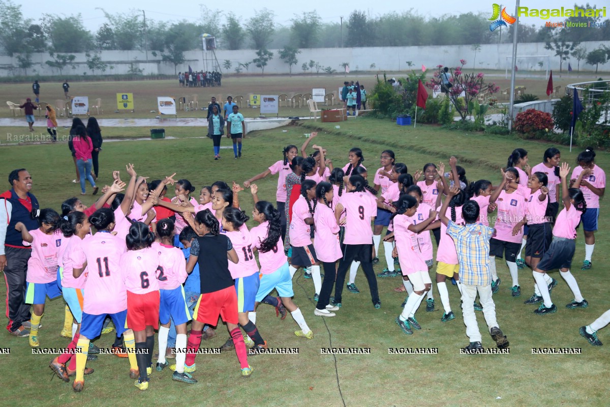 School Football League Girls Final at Birla Open Minds School, Gachibowli, Cyberabad