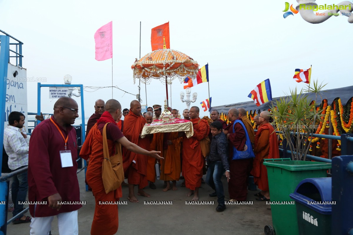 Procession Of Buddhist Monks & Followers From Hussain Sagar Lake To Mahendra Hills, Secunderabad