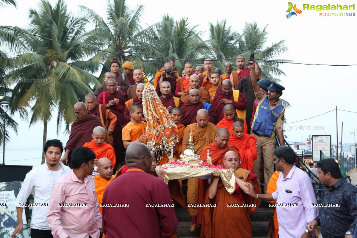 Procession Of Buddhist Monks & Followers From Hussain Sagar Lake To Mahendra Hills, Secunderabad