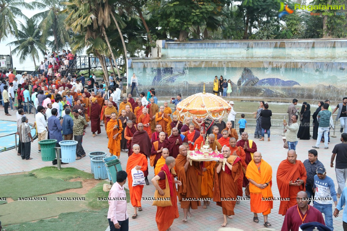 Procession Of Buddhist Monks & Followers From Hussain Sagar Lake To Mahendra Hills, Secunderabad