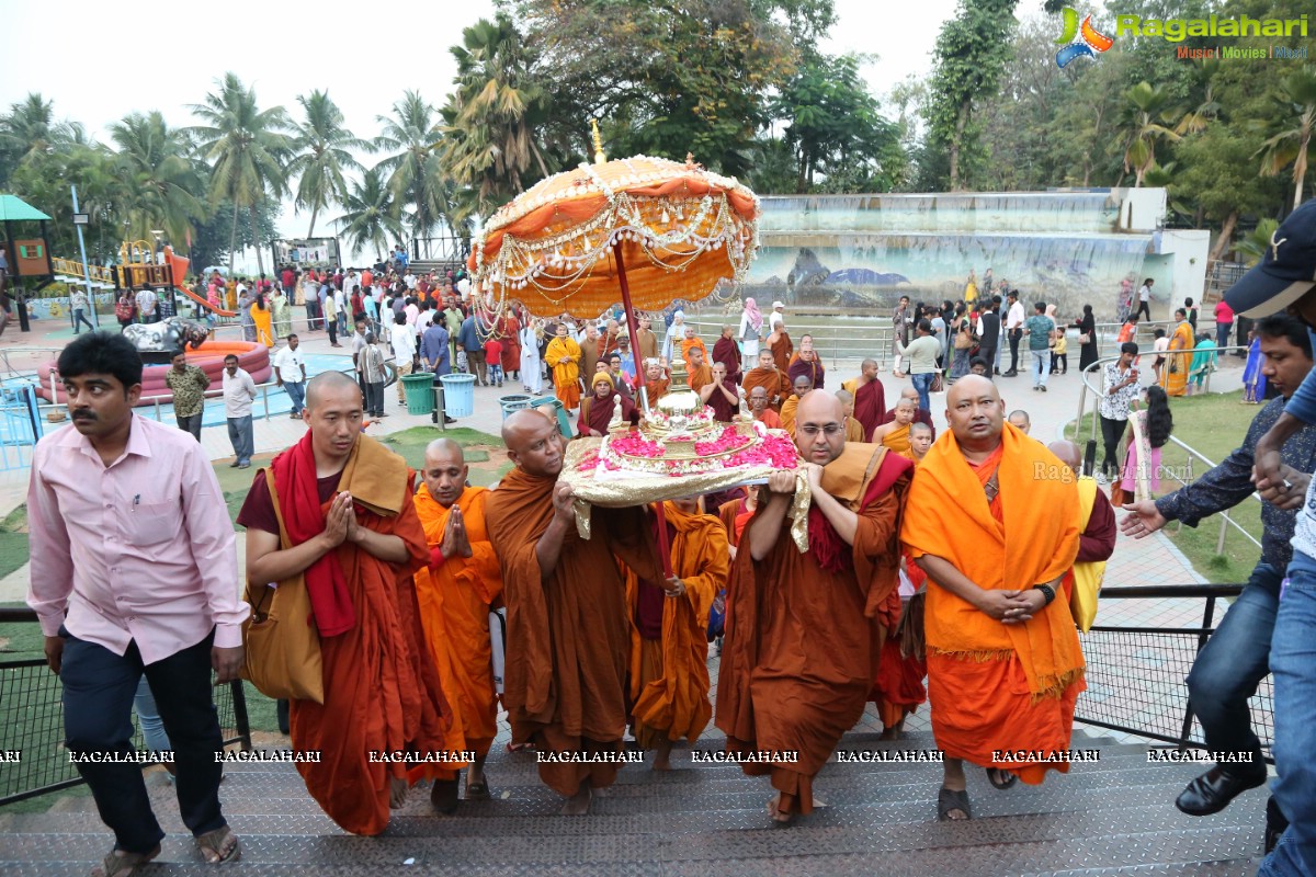 Procession Of Buddhist Monks & Followers From Hussain Sagar Lake To Mahendra Hills, Secunderabad