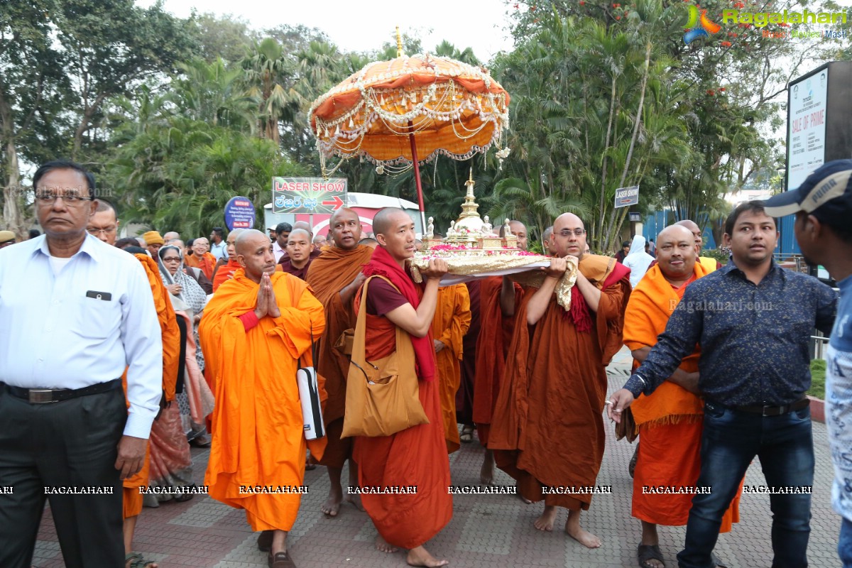 Procession Of Buddhist Monks & Followers From Hussain Sagar Lake To Mahendra Hills, Secunderabad