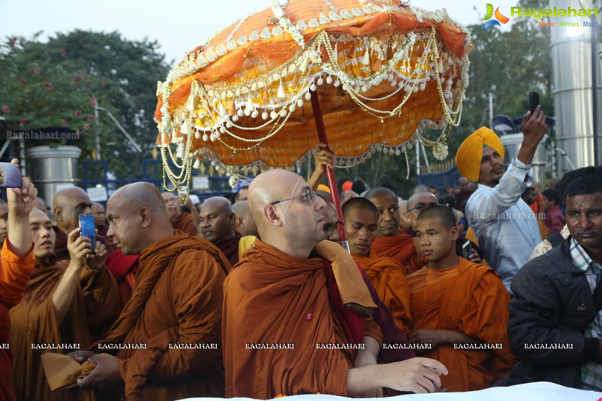 Procession Of Buddhist Monks & Followers From Hussain Sagar Lake To Mahendra Hills, Secunderabad