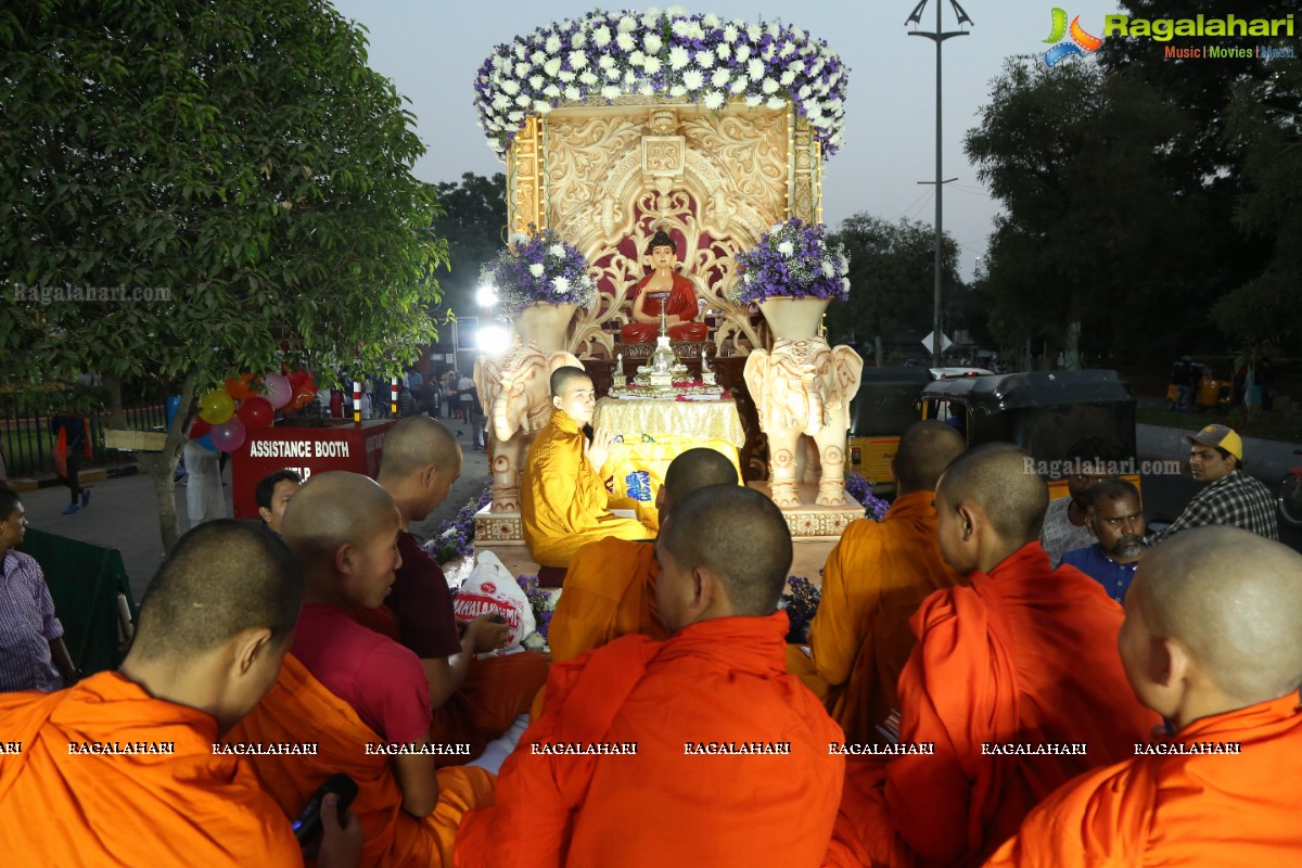 Procession Of Buddhist Monks & Followers From Hussain Sagar Lake To Mahendra Hills, Secunderabad