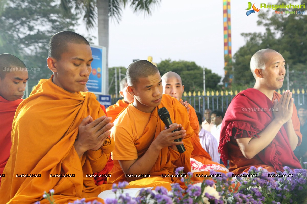 Procession Of Buddhist Monks & Followers From Hussain Sagar Lake To Mahendra Hills, Secunderabad