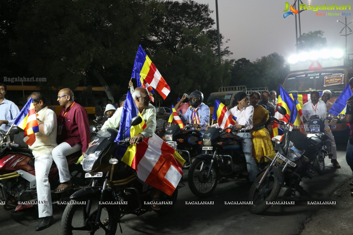 Procession Of Buddhist Monks & Followers From Hussain Sagar Lake To Mahendra Hills, Secunderabad