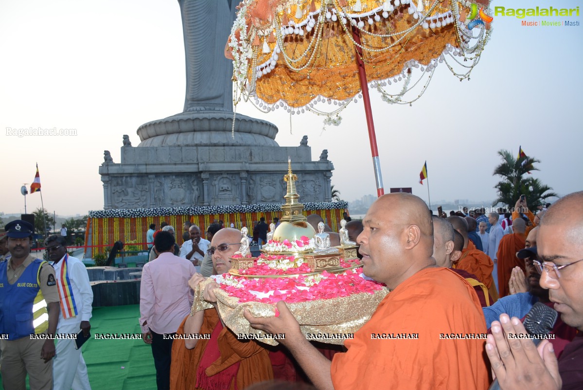 Procession Of Buddhist Monks & Followers From Hussain Sagar Lake To Mahendra Hills, Secunderabad