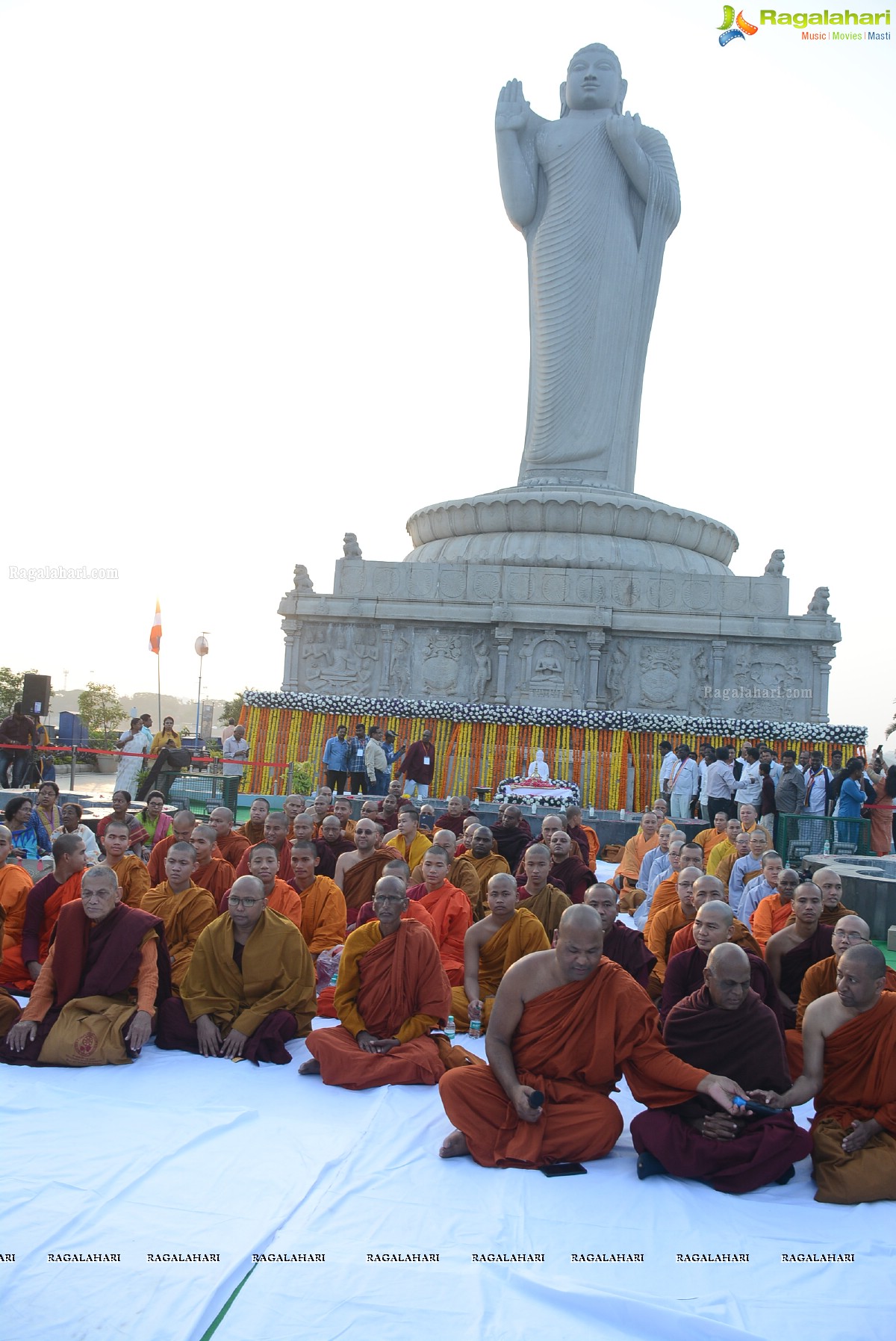 Procession Of Buddhist Monks & Followers From Hussain Sagar Lake To Mahendra Hills, Secunderabad