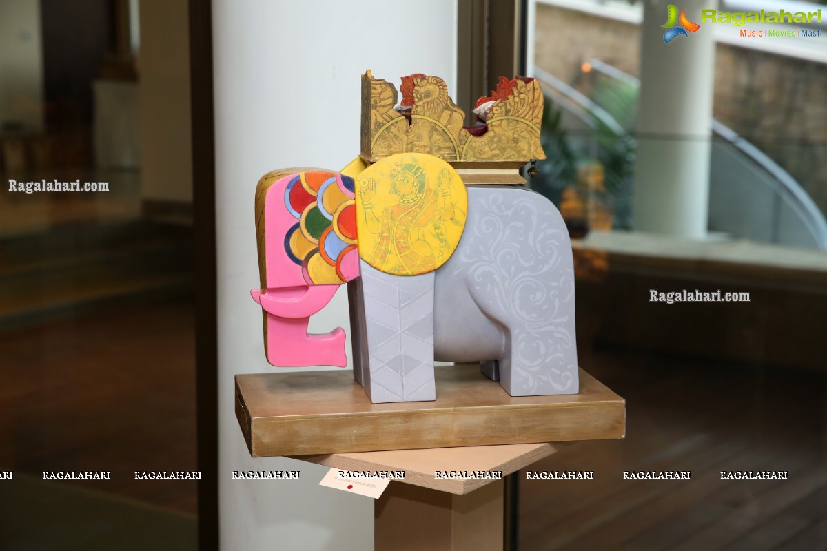 Gaja, An exhibition of painted Elephant Sculptures at Bangur House, Hyderabad