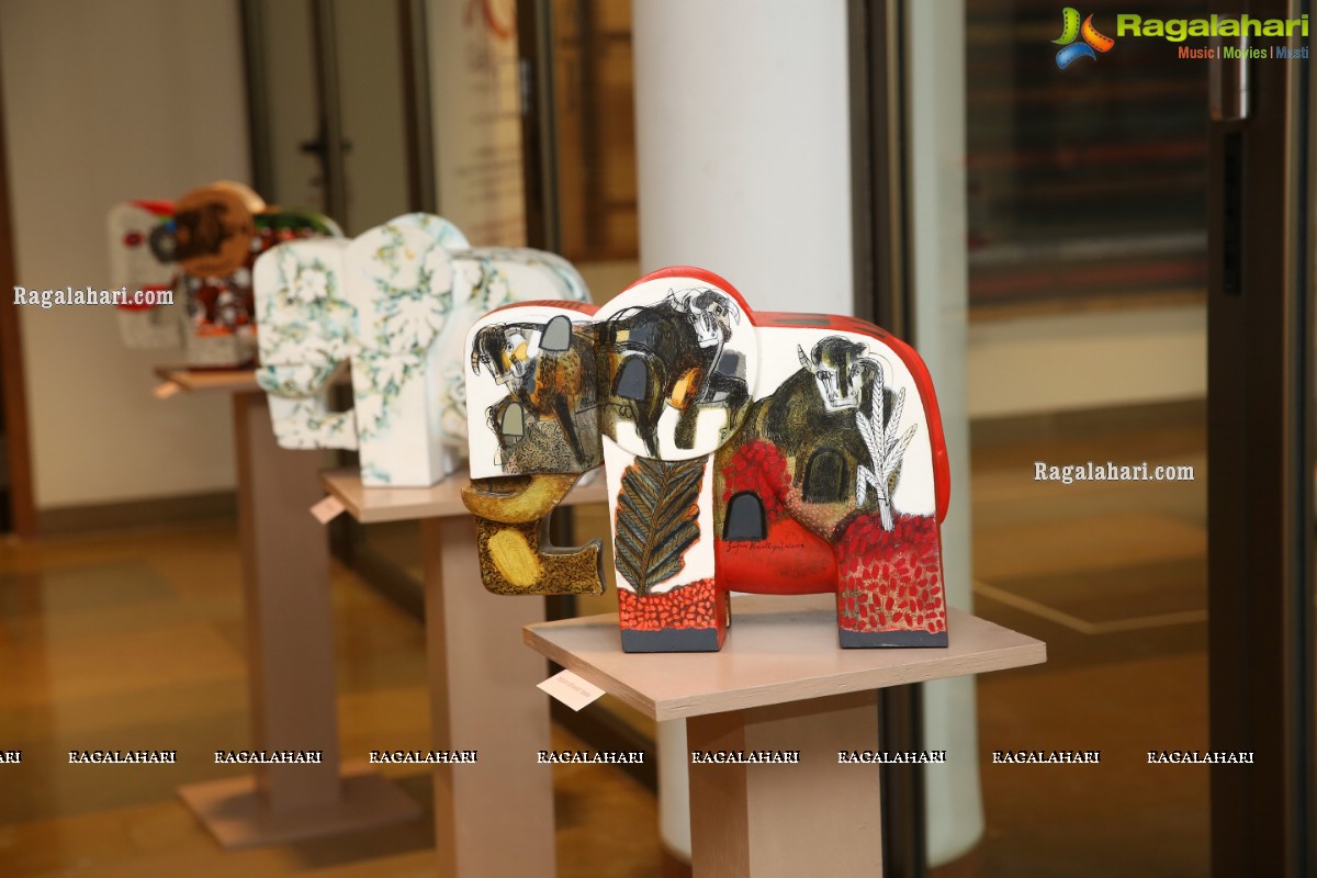 Gaja, An exhibition of painted Elephant Sculptures at Bangur House, Hyderabad