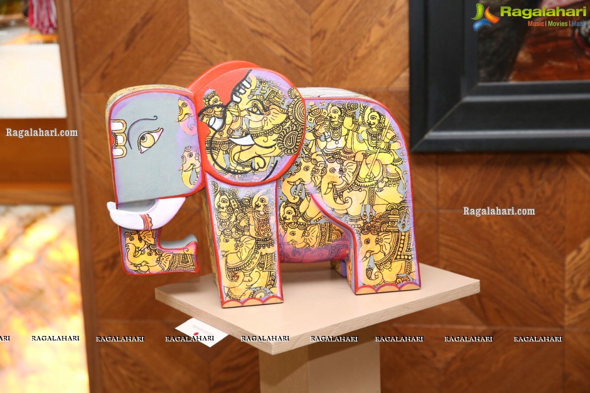 Gaja, An exhibition of painted Elephant Sculptures at Bangur House, Hyderabad