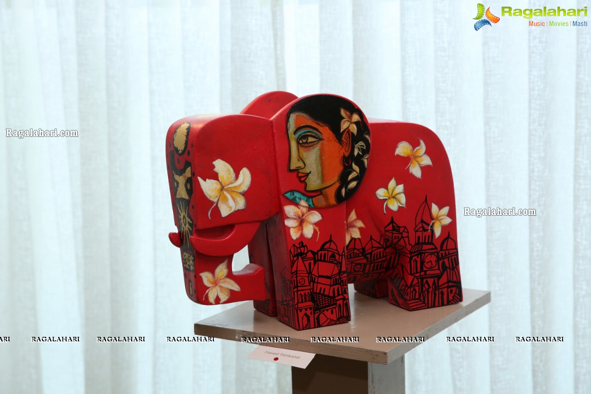 Gaja, An exhibition of painted Elephant Sculptures at Bangur House, Hyderabad