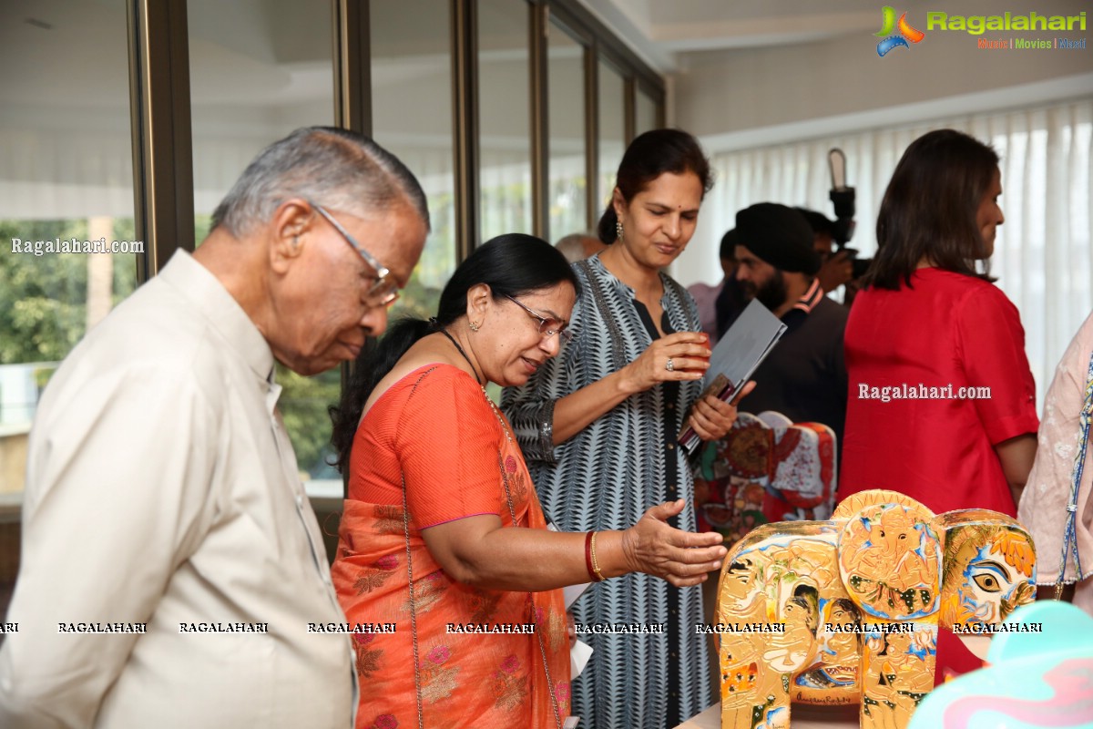 Gaja, An exhibition of painted Elephant Sculptures at Bangur House, Hyderabad