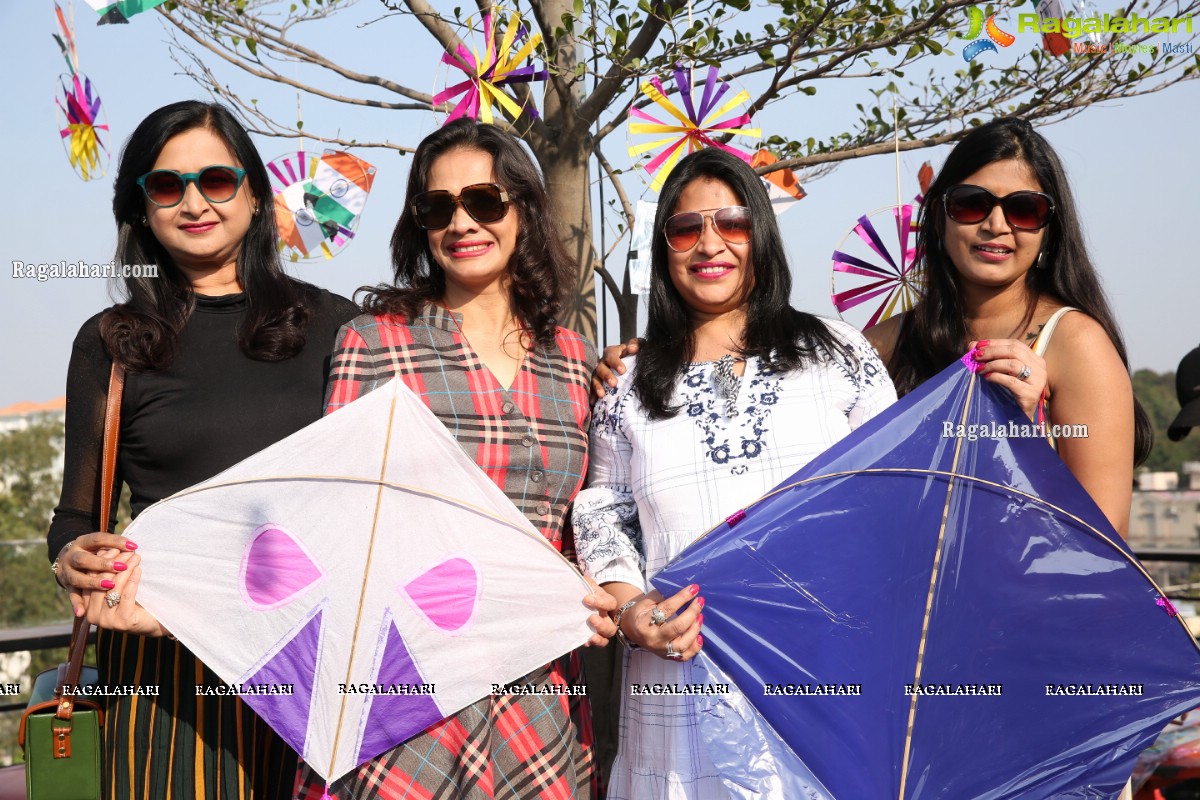 Lions Club of Hyderabad Petals Sankranti Kite Flying at Fat Pigeon