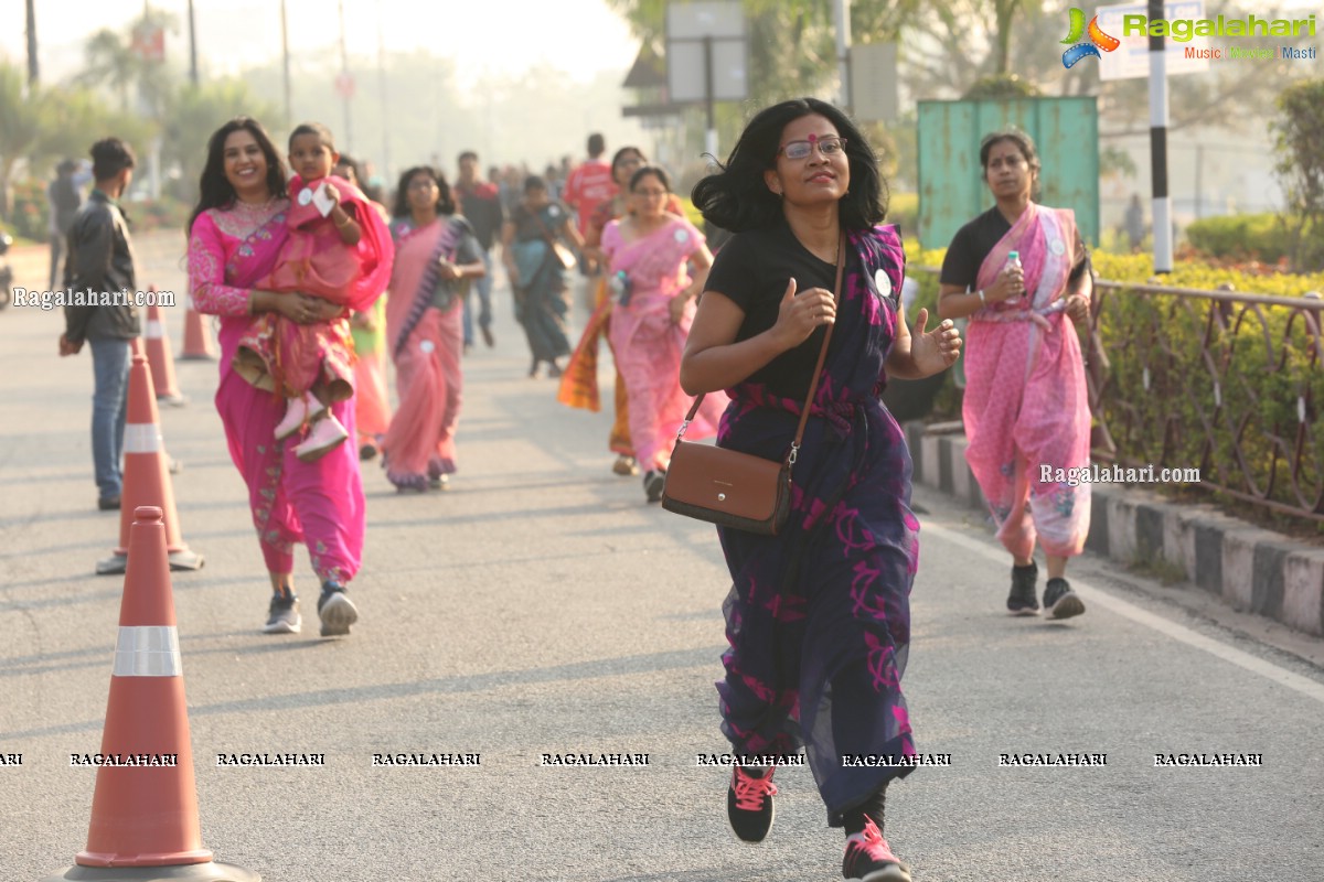 Taneira & Pinkathon's First Saree Run in Hyderabad