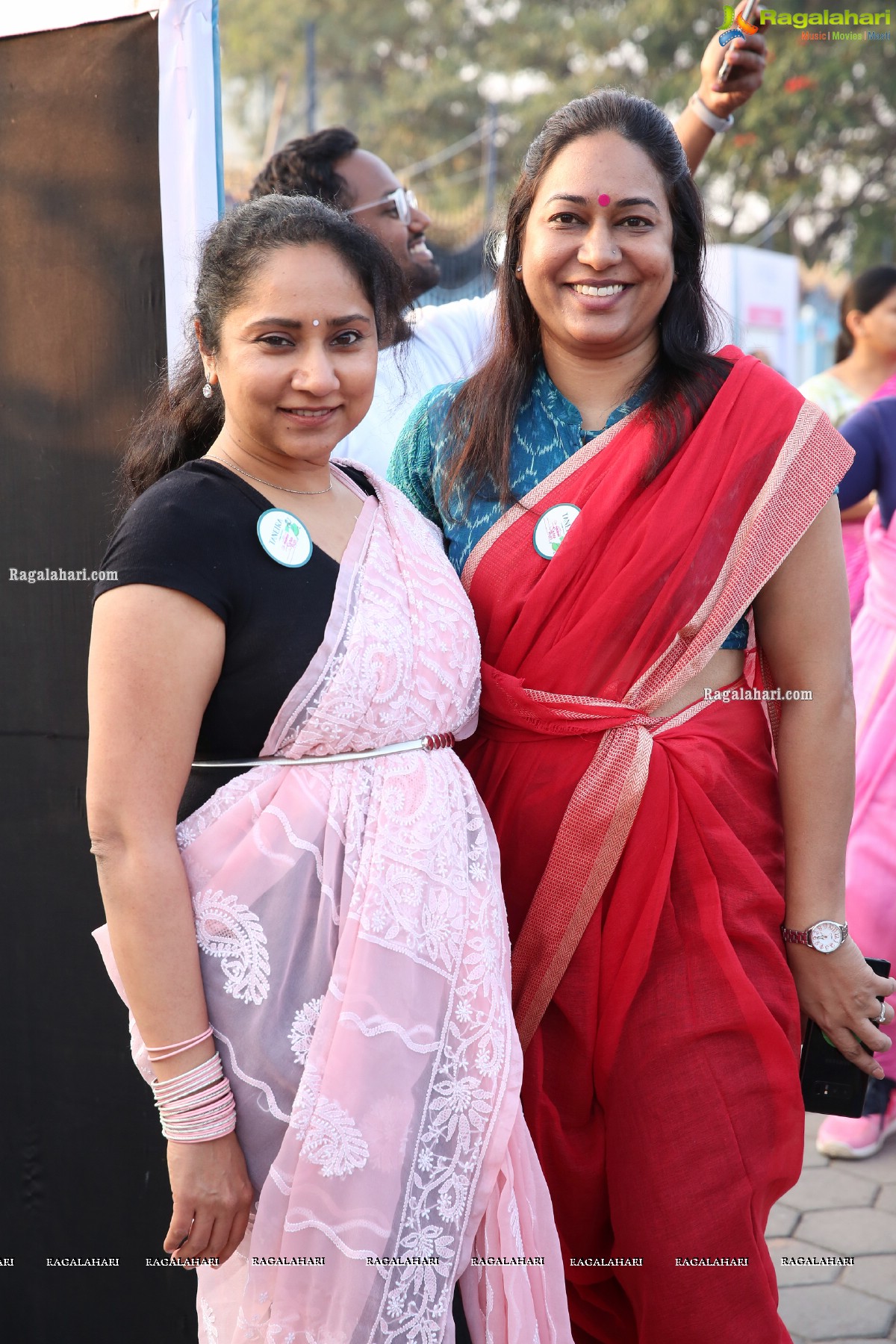 Taneira & Pinkathon's First Saree Run in Hyderabad