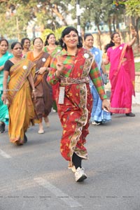 Taneira & Pinkathon's First Saree Run in Hyderabad