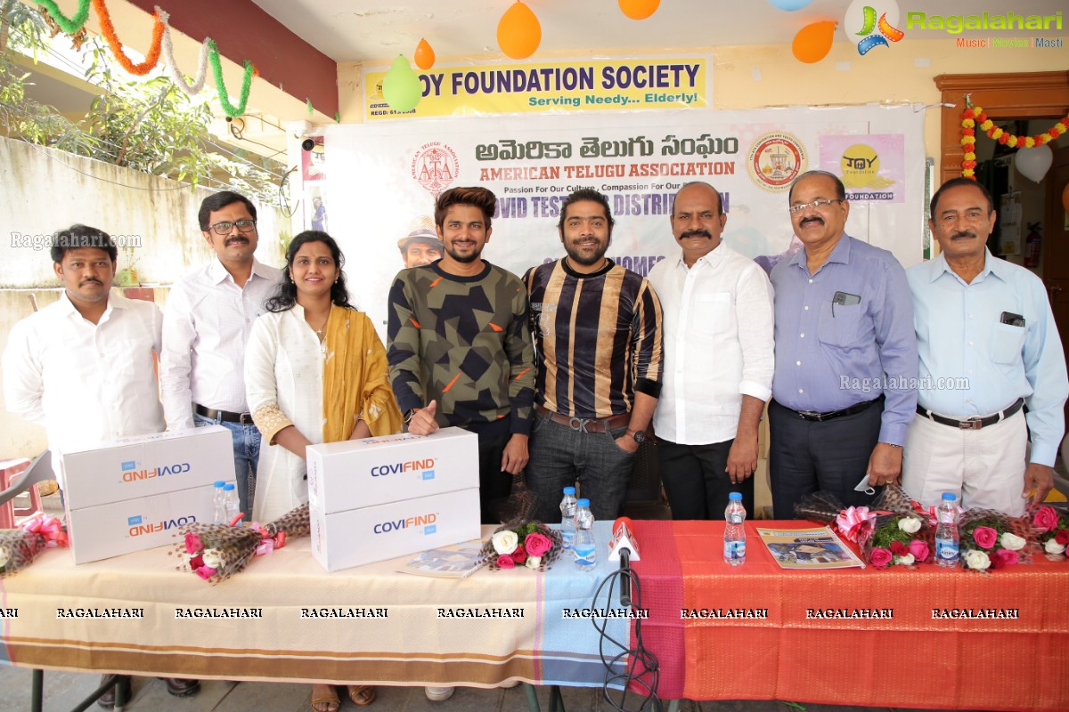 American Telugu Association Covid Test Kits Distribution To Old Age Homes