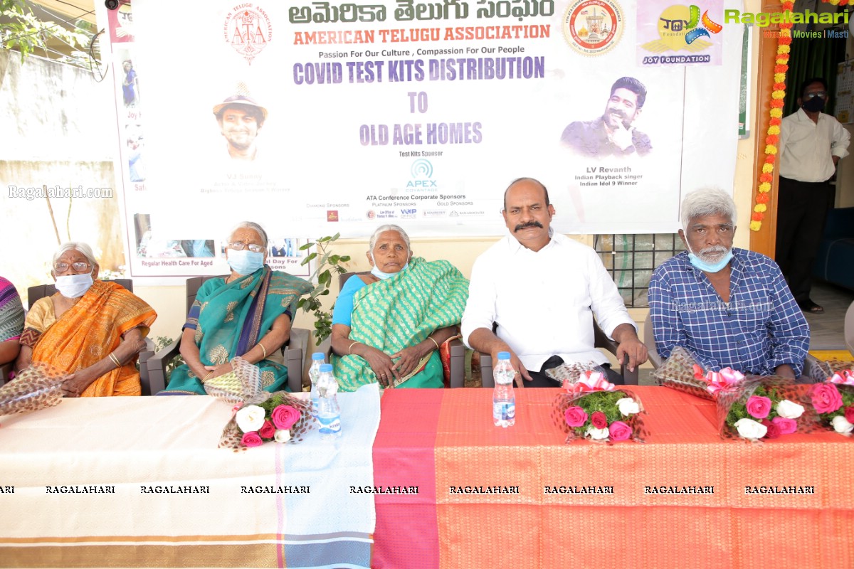 American Telugu Association Covid Test Kits Distribution To Old Age Homes